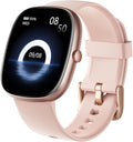 HUAKUA Smart Watches for Women Men (Answer/Make Calls), 1,85" HD Smart Watch for iPhone/Android Phones, Fitness Tracker with 100+ Sport Heart Rate/Sleep Monitor Pedometer IP68 Waterproof (Pink)