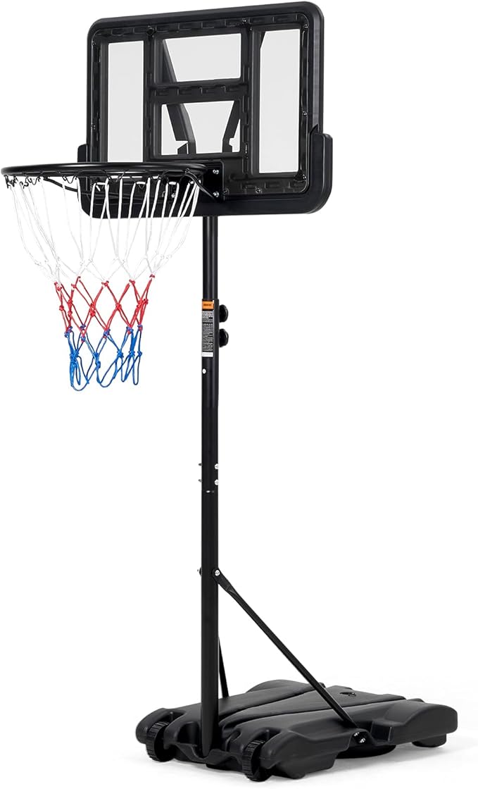 Basketball Hoop Outdoor 10FT Height Adjustable, Portable Basketball Goals & Hoops with PC Backboard and Large Water/Sand Base, Indoor Outdoor Basketball Hoop for Kids Youth Adults Backyard Driveway