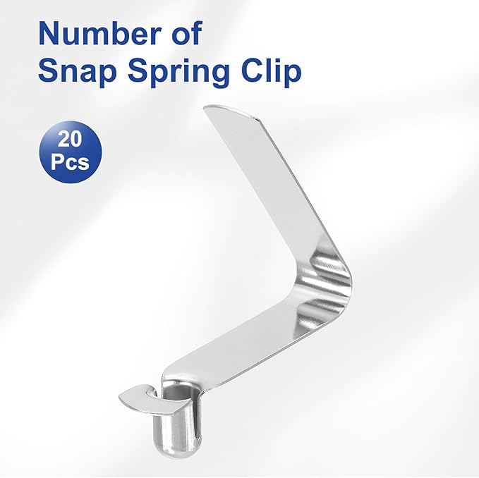 HARFINGTON Single Button Kayak Paddle Snap Spring Clip Spring Steel V-Shaped Hollow Lift Telescopic Locking Tube Pole Clips for Tent Umbrella Camping