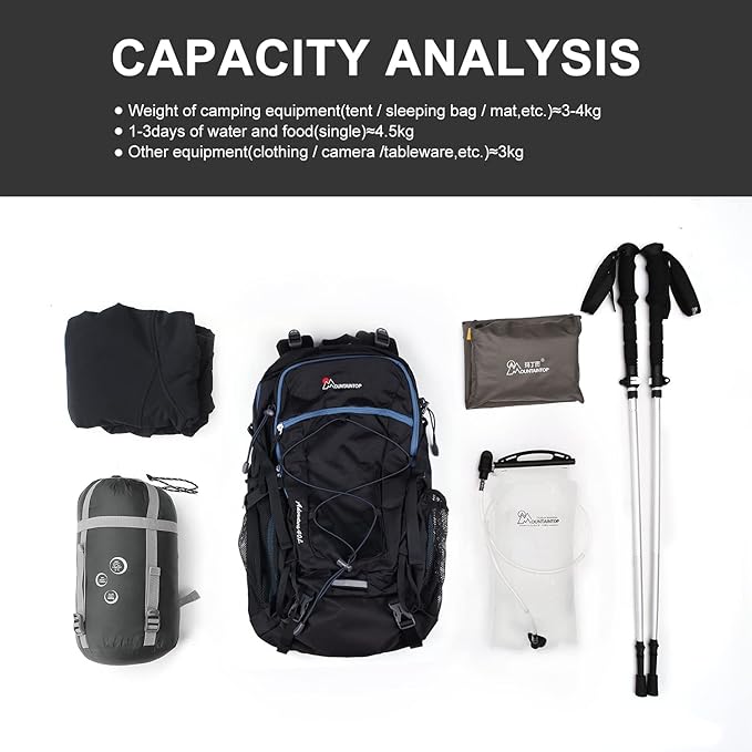 MOUNTAINTOP Hiking Backpack,Lightweight Travel Backpack for Men Women Outdoor Backpacking, Camping