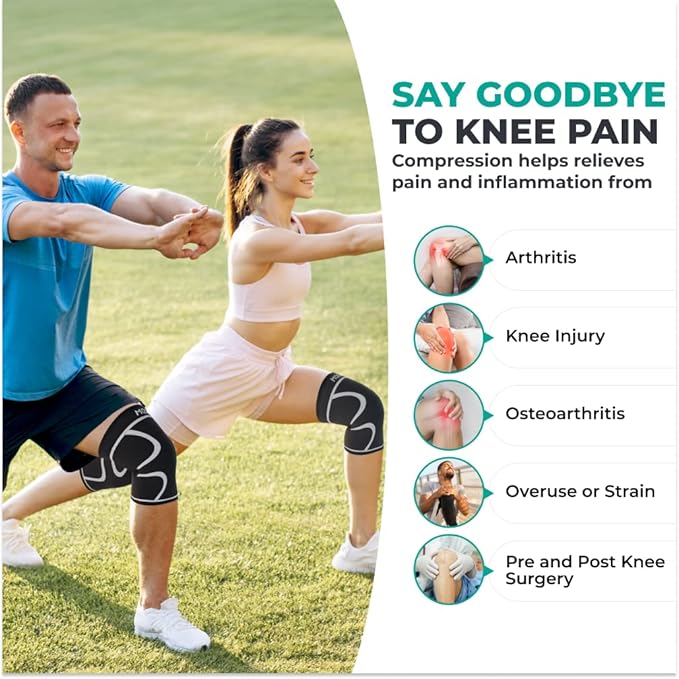 Modvel Compression Knee Brace for Women & Men - For Knee Pain, Compression Sleeve Knee Support for Meniscus Tear ACL & Arthritis Pain Relief Knee & Protection for Working Out, Running & All Sports