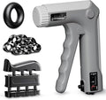 Hand Grip Strength Trainer Kit - Hand Gripper Training Set with Adjustable Resistance 2 Finger Stretchers Extenders Finger Exerciser Forearm Workout Ring Exercise Equipment Accessories Gray