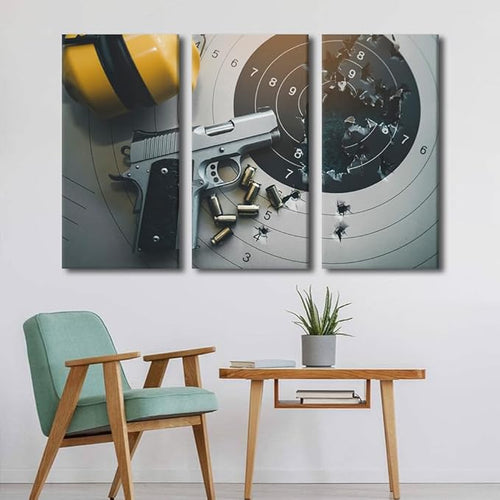 3 Panels Canvas Wall Art for Living Room Goal Achievement Concept Large Wall Art Hits the Bullseye Modern Artwork Target Contemporary Decor On Canvas for Bedroom Office Ready to Hang, 40"Wx60"H