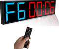 26'' Huge Home Gym Interval Workout Timer Clock, Digital Wall Clock with Seconds Countdown/up, Stopwatch, 8-Alarms, 7-Color Night Light for Tabata/HIIT/MIIT/EMOM/FGB/Boxing (Blue-Red)
