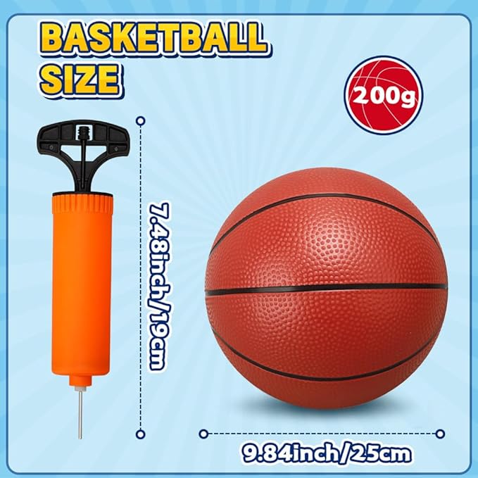 9" Mini Basketball for Indoor Mini Basketball Hoop, 5 Pack Replacement Basketballs Soft Ball for Inflatable Pool, Pool Beach Sandbox Outdoor Sports Gift Bulk for Toddler Kids Adults (with Pump)