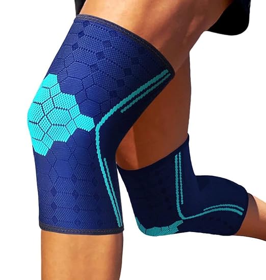 Sparthos Knee Compression Sleeves by (Pair) – Joint Protection and Support for Running, Sports, Knee Pain Relief – Knee Brace for Men and Women (Cobalt Blue, XX-Large)