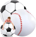 Lewtemi Giant Inflatable Sports Balls Large Inflatable Beach Ball Baseballs Soccer Rainbow Basketball Football for Sport Birthday Party Favor(2 Pcs,Soccer, Baseball,27 Inch)