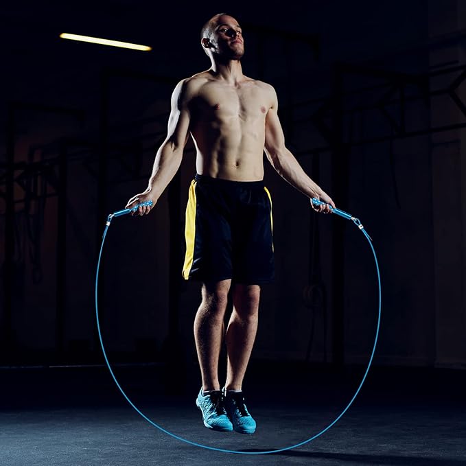 Jump Rope, Wastou Speed Jumping Rope for Training Fitness Exercise, Adjustable Adults Workout Skipping Rope for Men, Women, Kids, Girls