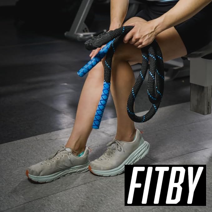 Weighted Jump Rope - 2.9lbs, 9.9 Feet Long Jump Ropes for Fitness, Home Workout Rope, Skipping Rope for Exercise, Total Body Workout Equipment, Durable Jumping Rope by Fitby