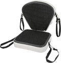 Inflatable Kayak Seat, Universal Paddle Board Seat, Thicken Seat Cushion for Kayak with Foldable Back Support Adjustable Back Strap for Sit On Top Kayaks Canoes Fishing Boats 17.7*18.8*17.7in (Black)