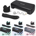 SAKAE Exercise Step Platform Set with Ankle Weights & Measuring Tape, Adjustable Height 2 Level Risers Workout Step Trainer, Aerobic Steppers for Home Gym Exercise Fitness Workout, Multiple Colors