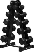 RITFIT 300/350/450/650/180/200/210 LB Rubber Hex Dumbbells Set with Optional Dumbbell Rack, Multi Weight Set to Choose, Ideal for Home Gym and Fitness