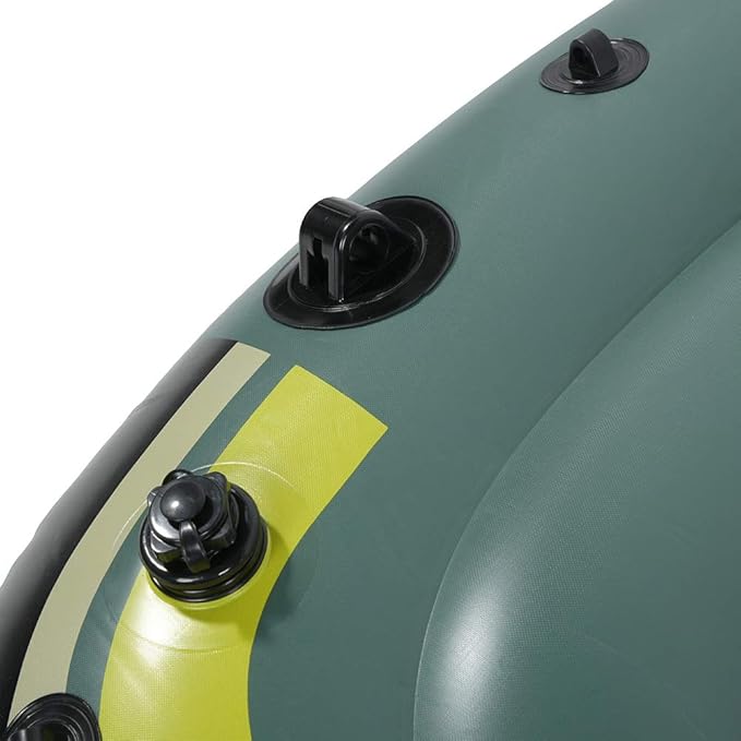Gazaar 2 Person Inflatable Boat Inflatable Boats for Adults Heavy Duty Green PVC Inflatable Two Person Rowing Boat Fishing Drifting Diving Tool, Inflatable Kayak Canoe, Rowing Air Boat