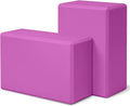 Yoga Block 2 Pack 9"x6"x3", Sturdy Yoga Foam Blocks, High Density & Non Slip Surface for Pilates & Stretching, Fitness Accessories for Stability & Balance