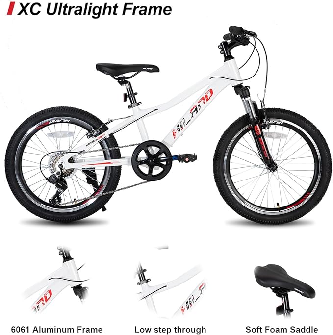 HILAND 20 Inch 26 Inch Mountain Bike for Women Girl, Lock-Out Suspension Fork, Aluminum Frame, Adult Ladies Mens MTB Bicycle