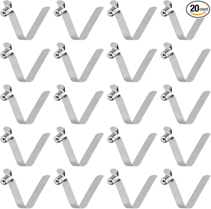HARFINGTON Single Button Kayak Paddle Snap Spring Clip Spring Steel V-Shaped Hollow Lift Telescopic Locking Tube Pole Clips for Tent Umbrella Camping