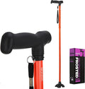 Walking Cane for Women, Extended Grip; Solid Base; Foldable; Adjustable Heights; Lightweight; Free Standing; Portable Canes for Men for Stability (Red)