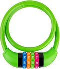 Bike Lock Cable, Bicycle Cable Lock with 4 Digit Combination & Alloy Lock Head, Resettable Kids Bike Cable Lock, 2 Ft x ∅0.45 IN, Lock for Bike, Scooter, Skateboard, Motorcycle, E Bike (Green)