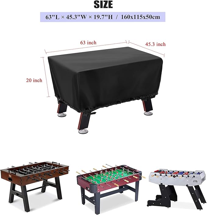 Foosball Table Cover, Waterproof Football Table Cover Outdoor Soccer Table Covers, Indoor Foosballs Table Protection (50X40X28 inch)
