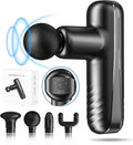 Mini Massage Gun for Deep Tissue Percussion - Portable Handheld Massager for Muscle Recovery with 4 Massage Heads High-Intensity Vibration Rechargeable Small Massage Gun