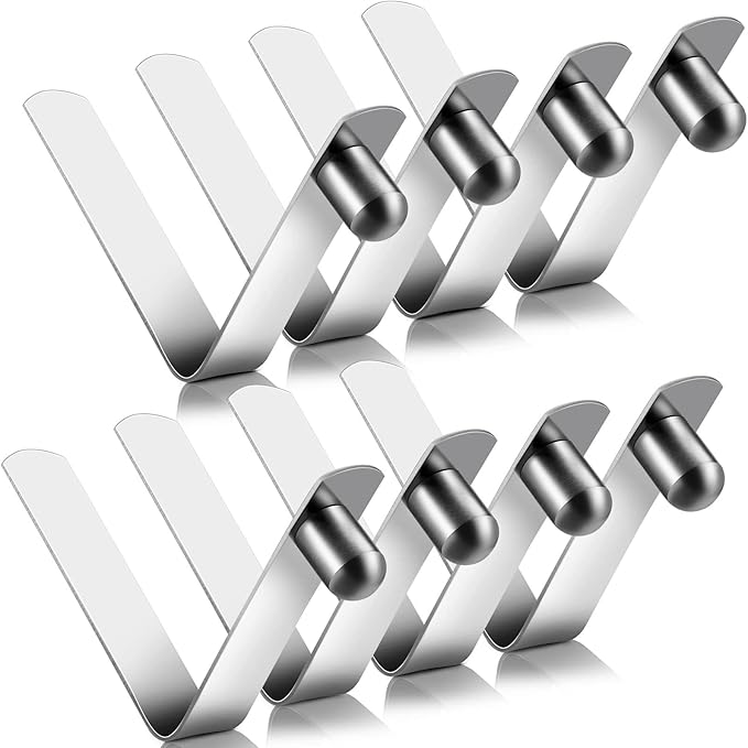 Moxweyeni 8 Pieces Push Button Spring Clips Tent Pole Clips Stainless Steel Kayak Paddle Spring Snap Clips Locking Tube Pin for Camping Kayak Paddle Tent Pole