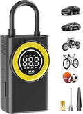 Tire Inflator Portable Air Compressor,150 PSI Cordless Air Pump for Car Tires with Digital Pressure Gauge & LED Light,5X Faster Portable Tire Inflator for Car,Motorcycle,Bike,Ball