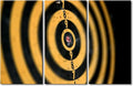 Sports Theme Canvas Wall Decor,3 Pcs Yellow Retro Dart Plate Artwork Paintings Native Home Pictuers Modern Posters Prints with Wooden Framed for Living Room Bedroom Bathroom Ready to Hang(40" Wx60 H)
