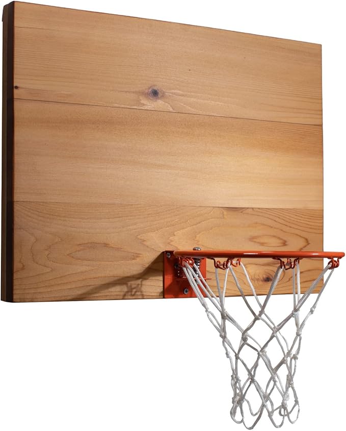 Elite Mini Basketball Hoop & Ball Set, Wall Mount, Indoor Made in The USA Cedar Backboard. Includes 9” Hoop, Net, Pump & 5 Mini Basketballs.