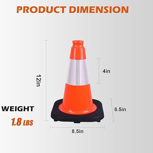 360 Pack 12 Inch Orange Traffic Cones Black Base,Safety Cones for Parking Lot Management, Driveway Delineator, Vehicle Guidance, Compact Outdoor Use (Orange, 12 inch -360 Pack)