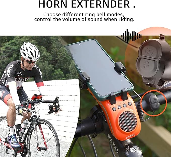 Multifunctional Bike Speaker & Phone Holder - Bicycle Headlight, Horn, Microphone & Power Bank (5000mAh), Ideal for Mountain & Road Cycling