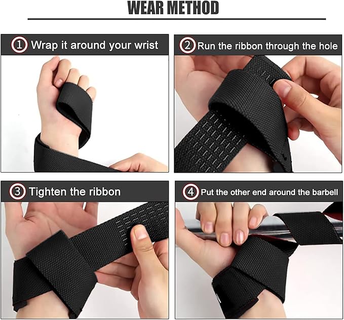 SKDK Cotton Hard Pull Wrist Lifting Straps Grips Band-Deadlift Straps with Neoprene Cushioned Wrist Padded and Anti-Skid Silicone - for Weightlifting, Bodybuilding, Xfit, Strength Training