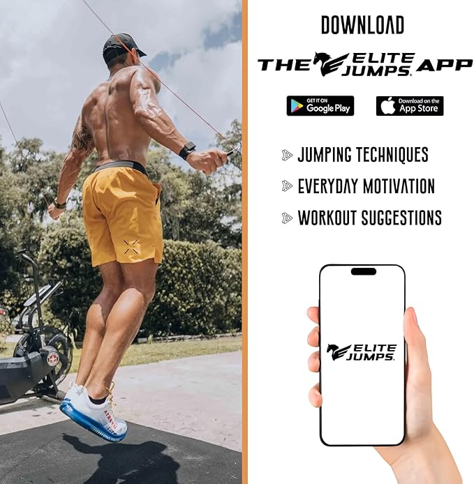 Elite Jumps | 6mm PVC Jump Ropes for Fitness | Indoor/Outdoor Adjustable Boxing Jump Rope w/Unbreakable Handles & Ultra-Durable Non-Kinking PVC | Skipping Rope for Men & Women & Boxer Rope Jump Rope