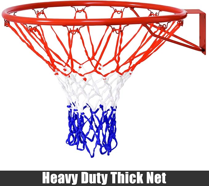 Goplus 18’’/15’’ Replacement Basketball Rim, Wall Door Mounted Basketball Hoop with All Weather Net, Indoor Outdoor Hanging Basketball Rim Goal Outside
