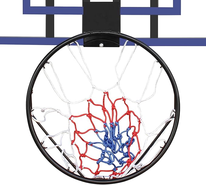 Wall Mounted Basketball Stand 45" x 29" Shatterproof Backplate Folding Basket Durable and All-Weather Mesh Construction for Indoor and Outdoor Use
