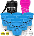 BucketBall | Team Color Edition | Combo Pack (Light Blue/Pink): Original Yard Pong Game: Best Camping, Beach, Lawn, Outdoor, Family, Adult, Tailgate, Jumbo, Giant Game