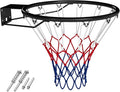 Goplus 18’’/15’’ Replacement Basketball Rim, Wall Door Mounted Basketball Hoop with All Weather Net, Indoor Outdoor Hanging Basketball Rim Goal Outside