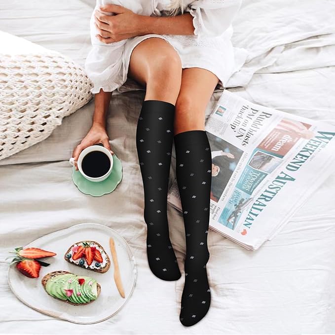 6 Pack Copper Compression Socks for Women and Men Circulation-Best Support for Medical, Running,Nursing,Athletic