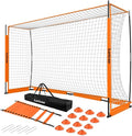 Collapsible Soccer Goal, 12×6 ft /6×4 ft Portable Soccer Goal Net for Backyard, Quick Setup Soccer Goals with 1 Carry Bag, 1 Agility Ladder, 4 Ground Nails,12 Training Cones
