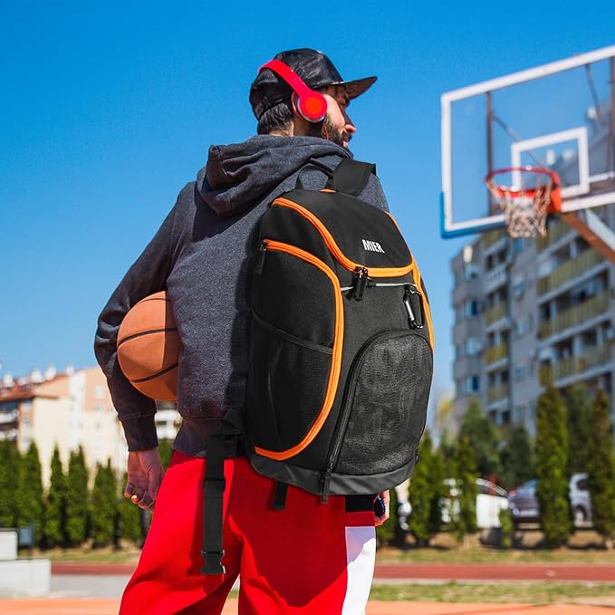 MIER Gym Backpack 40L Basketball Backpack with Ball Compartment & Shoes Storage Multi-Functional Sports Soccer Bag Large Equipment Back Pack Volleyball Backpacks for Men Women