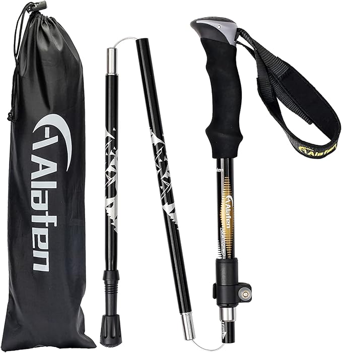 Aluminum Collapsible Ultralight Travel Trekking Hiking Pole for Men and Women
