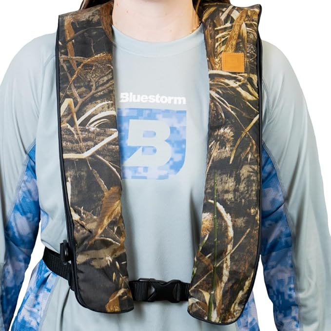 BLUESTORM Cirrus26 Inflatable PFD Life Jackets for Adults | US Coast Guard Approved Automatic Life Vest w/Manual Override Convertibility
