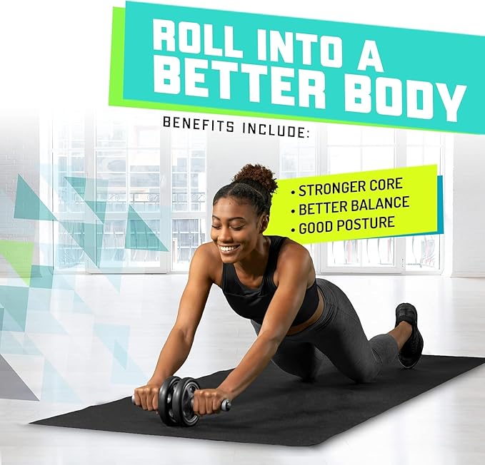 Ab Roller Wheel, Abs Workout Equipment for Abdominal & Core Strength Training, Strength Training Accessories for Abs, Exercise Wheel for Men Women