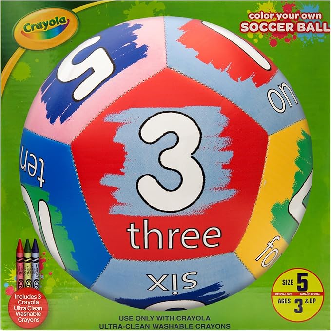 Crayola Score N’ Explore Officially Licensed 5” Color Ball, Interactive Coloring Soccer Ball for Kids, Fun Learning Toy Activity Ball