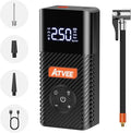 Bicycle Pump, 30s Fast Inflate Bike Pump with Gauge & Digital Display, 150PSI Portable Electric Bike Tire Pump with Presta & Schrader Valves for Road Bike, E-Bike