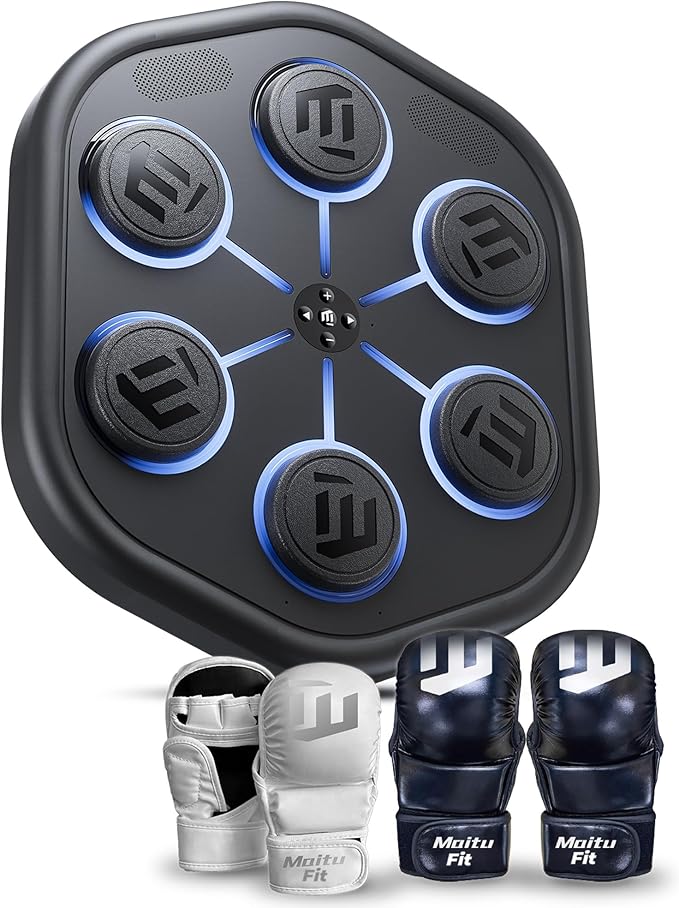 2025 Upgraded Smart Music Boxing Machine, Professional Online Boxing Lessons for Sculpting Fat Burning - 24H Standby, 160 Synced LED Lights, Wall-Mount Punching Bag for Home Gym