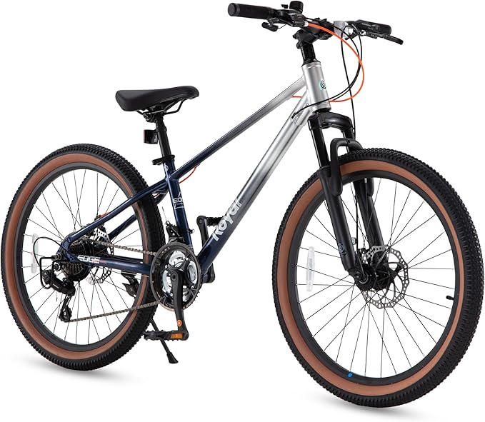 RoyalBaby Kids Mountain Bike for Boys and Girls, Ultra-Light Aluminum 20-24 Inch Wheel Bicycle for 6-14 Years Old Children, 7/21-Speeds Drivetrain