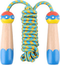 Jump Rope for Kids, Lorvain Adjustable Skipping Rope, Kids Jump Ropes with Wooden Handle for Girls Boys, Weighted Jumping Ropes for Fitness Workout Exercise Outdoor Fun Activity