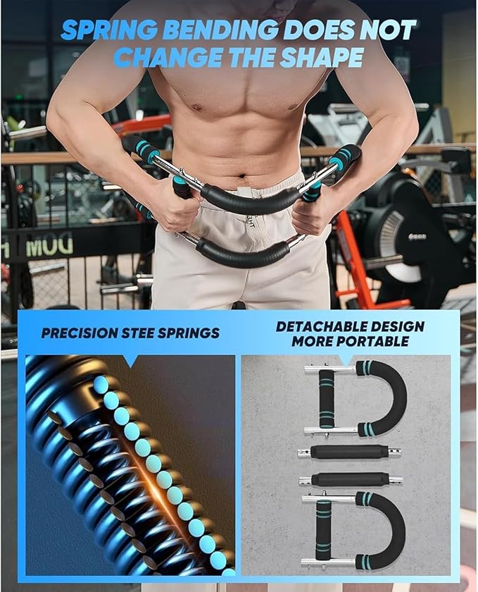 Twister Arm Trainer, Chest Workout Equipment 40-100lb Adjustable Arm Trainer, Twister Arm Trainer, Portable Power Twister Bar, Detachable Design Fitness Anywhere