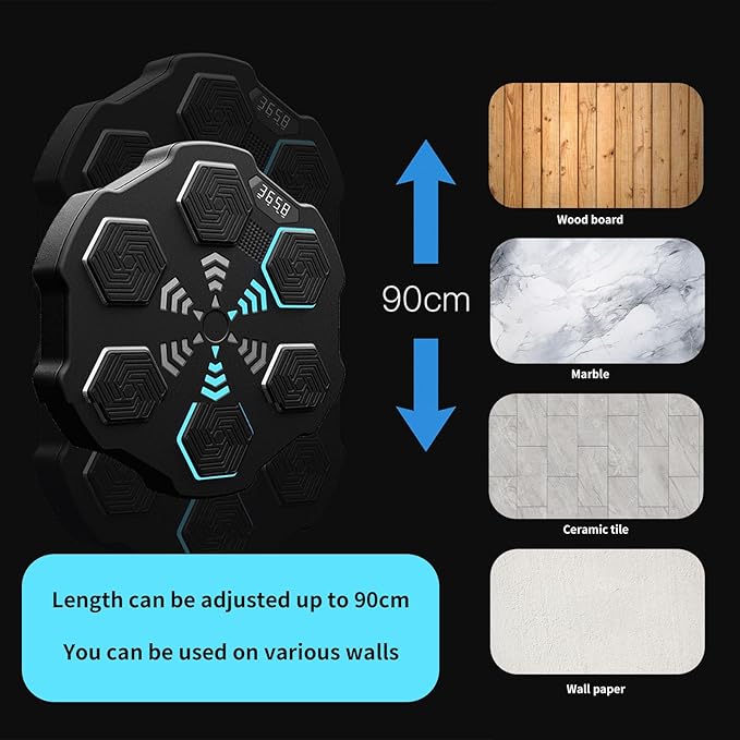 Wall Mounted Smart Bluetooth Music Boxing Trainer, Music Boxing Machine with Boxing Gloves,Electronic Boxing Target Workout Punching Equipment for Home, Indoor and Gym
