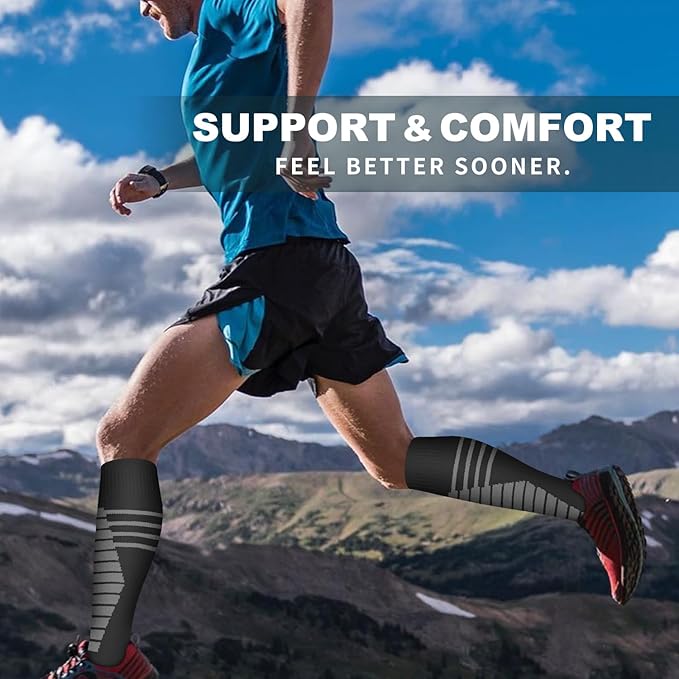 6 Pack Copper Compression Socks for Women and Men Circulation-Best Support for Medical, Running,Nursing,Athletic